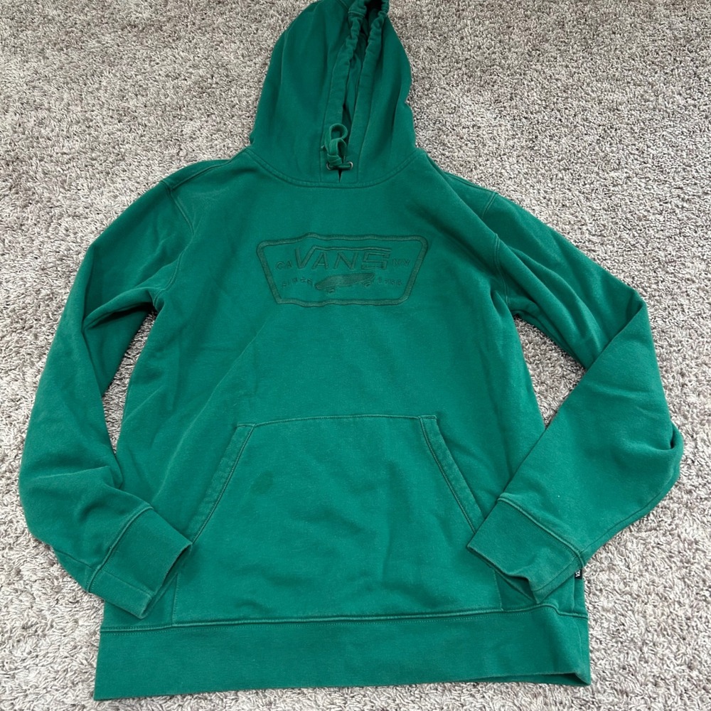 Vans Hoodie Medium Green Pullover Sweatshirt‎ Skateboard CA NY Since 1966